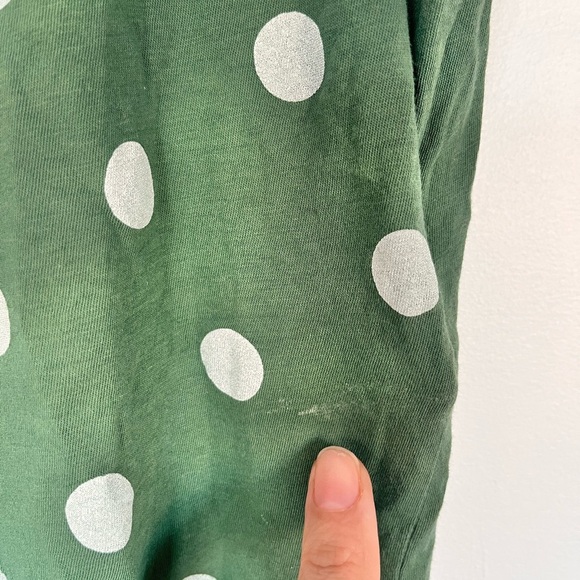 The Animals Observatory Fun Green Polka Dot Kids Shirt with Smiley Patch - Picture 9 of 9